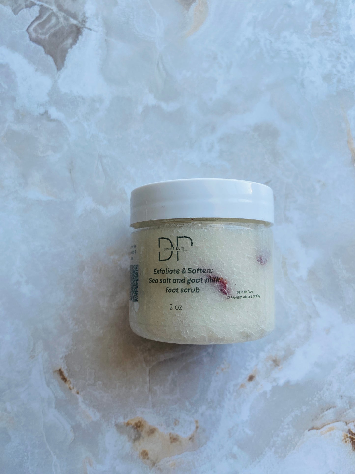 Exfoliate & Soften: Sea salt and goat milk foot scrub