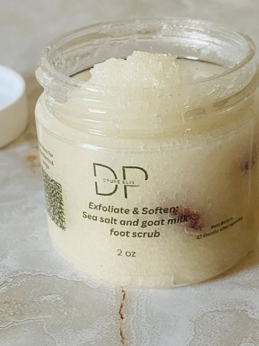 Exfoliate & Soften: Sea salt and goat milk foot scrub