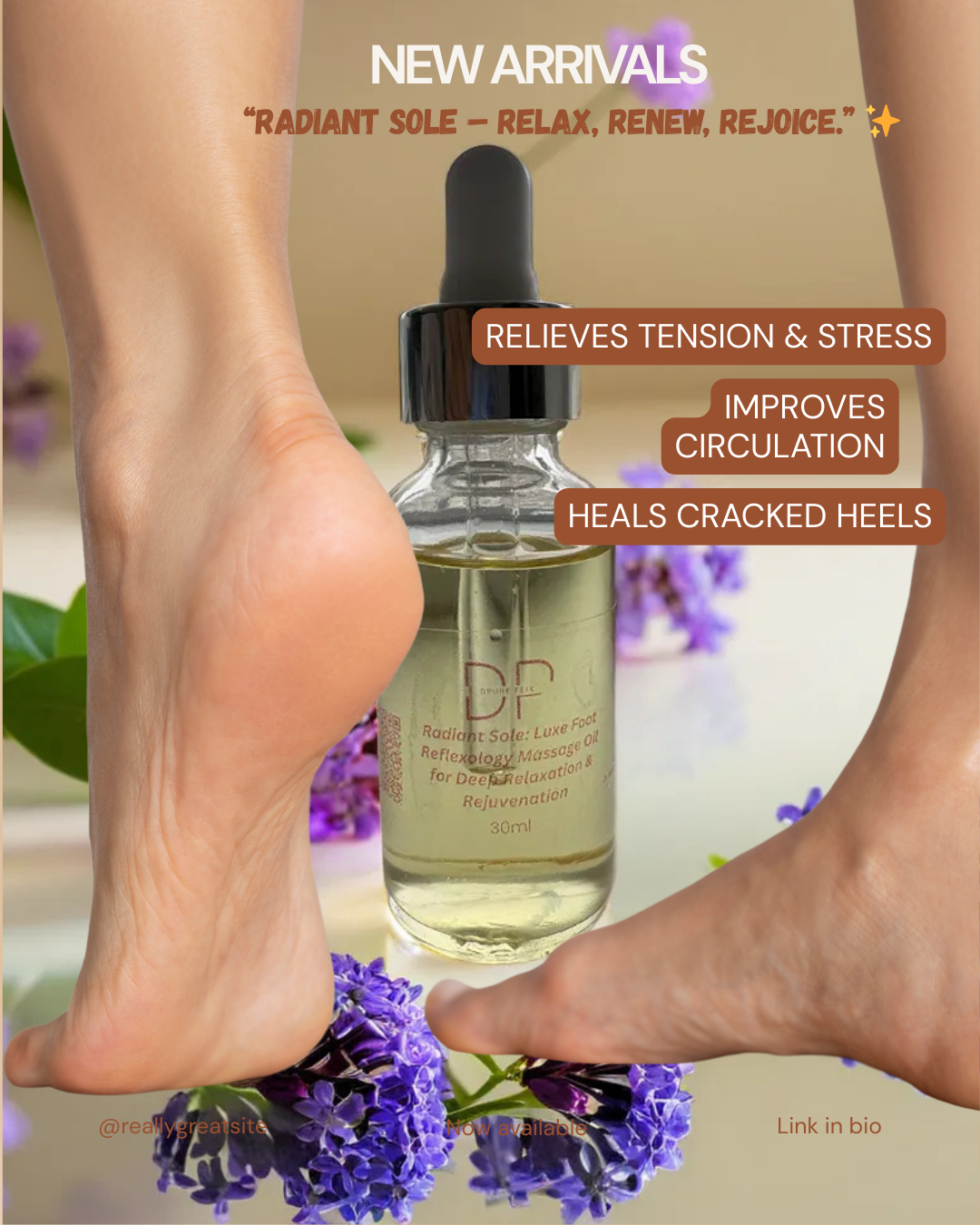 Radiant Sole: Luxe Foot Reflexology Massage Oil for Deep Relaxation & Rejuvenation
