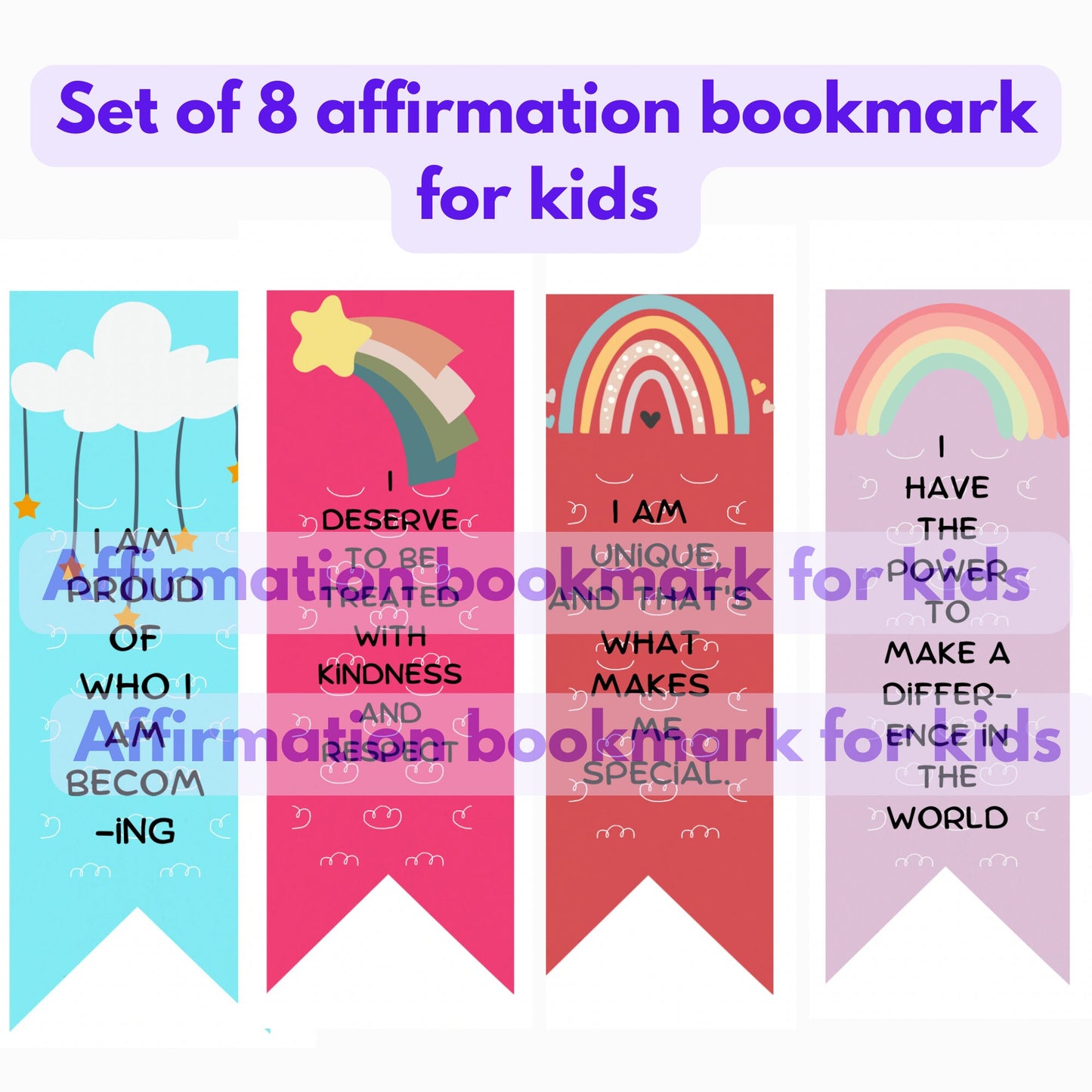 Affirmation bookmarks for kids Printable