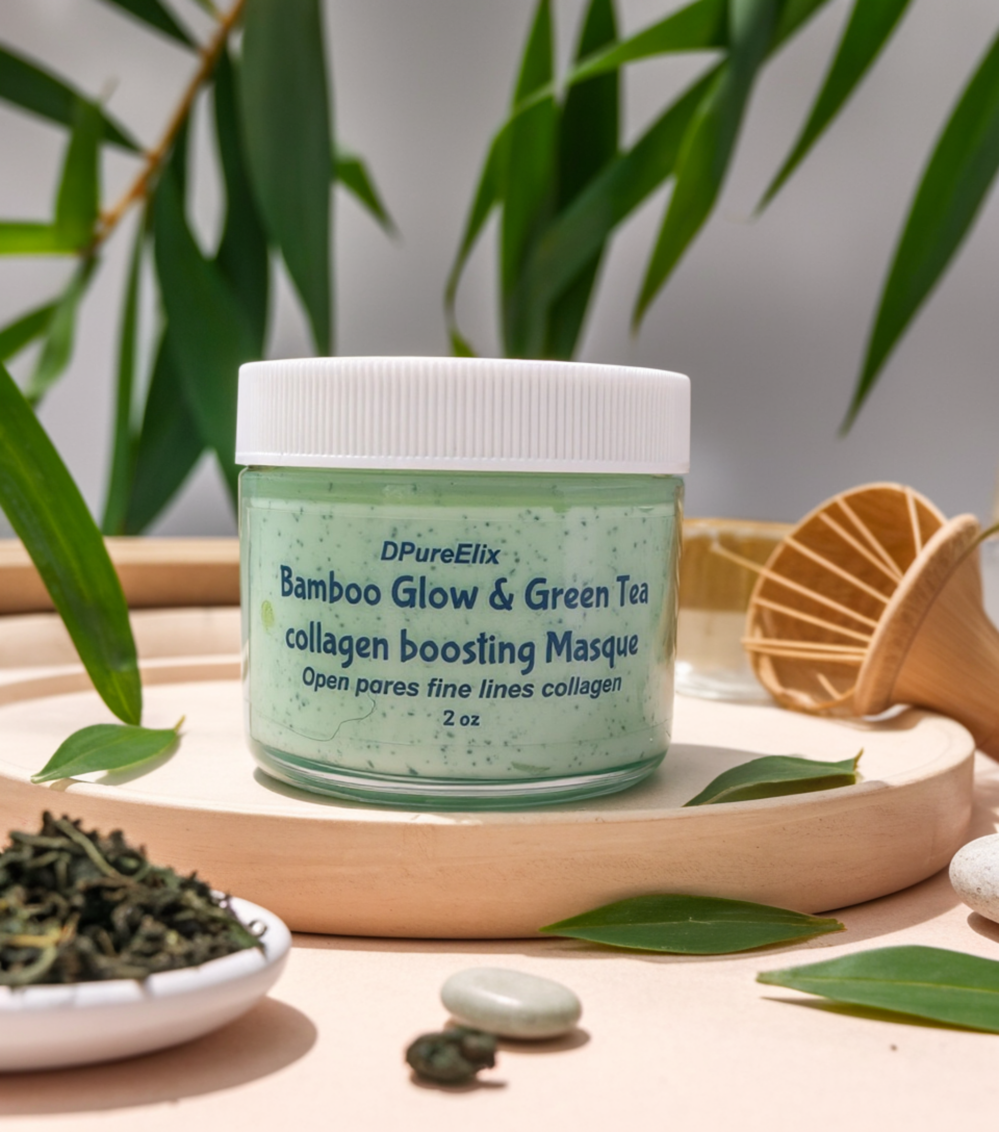 Bamboo Glow & Green Tea collagen boosting Masque – DPure Elix
